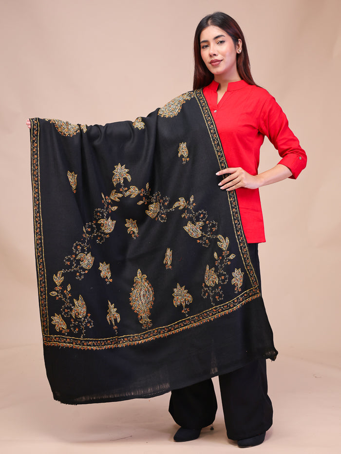 Women's Hand Embroidered Pure Wool Shawl
