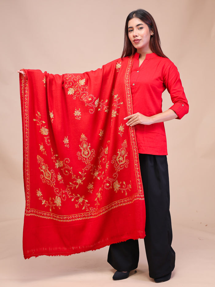 Women's Hand Embroidered Pure Wool Shawl
