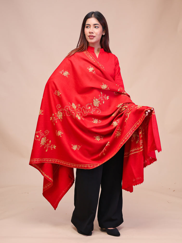 Women's Hand Embroidered Pure Wool Shawl