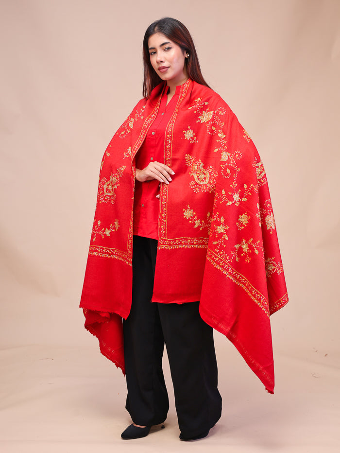 Women's Hand Embroidered Pure Wool Shawl