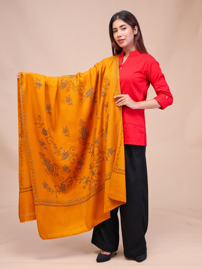 Women's Hand Embroidered Pure Wool Shawl