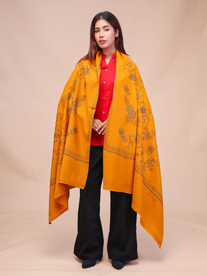 Women's Hand Embroidered Pure Wool Shawl