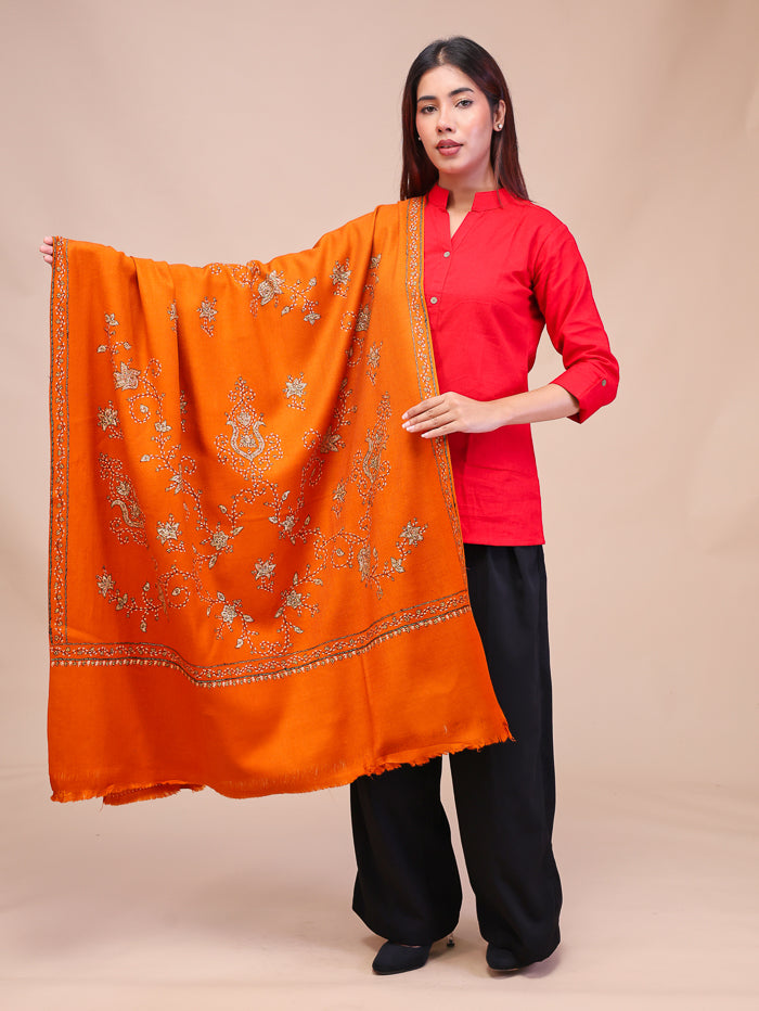 Women's Hand Embroidered Pure Wool Shawl