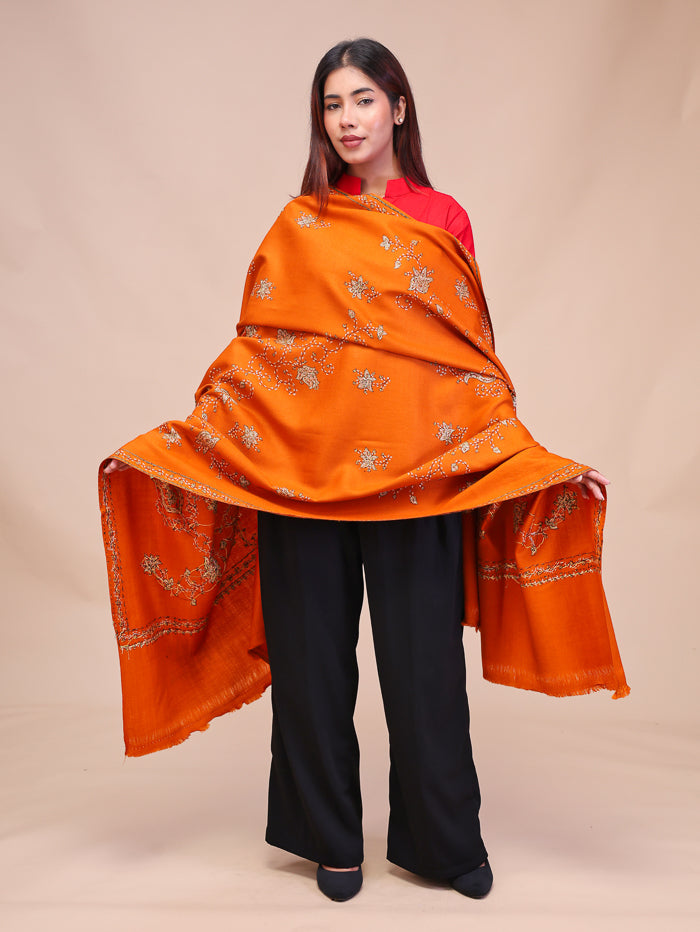 Women's Hand Embroidered Pure Wool Shawl