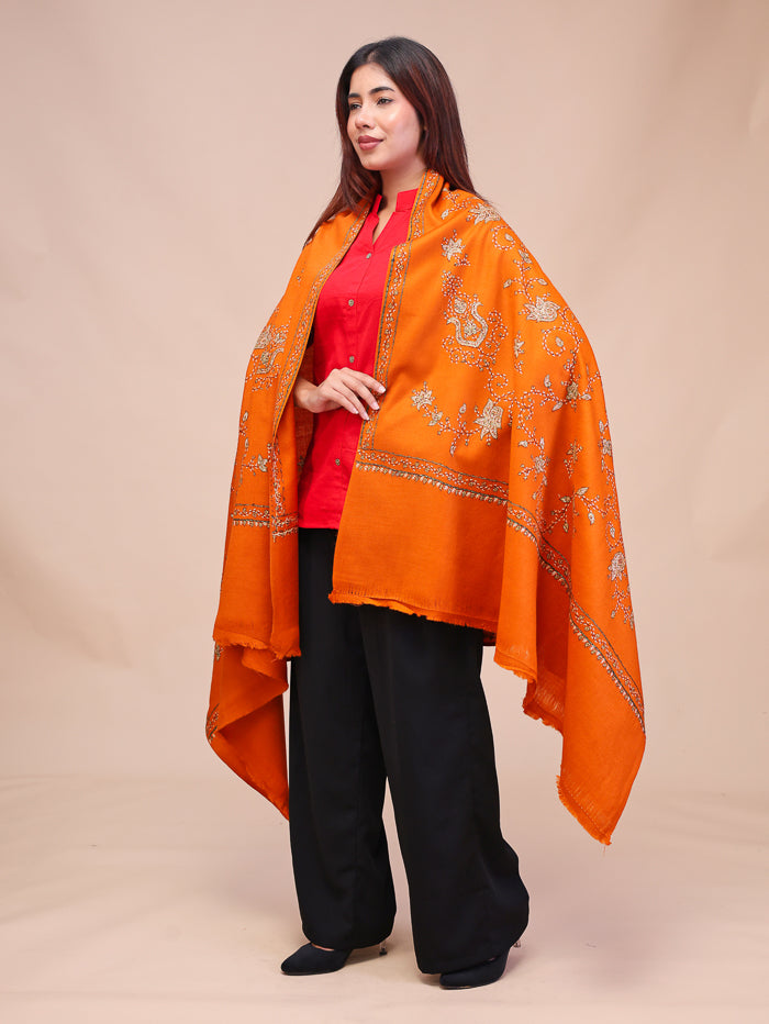 Women's Hand Embroidered Pure Wool Shawl