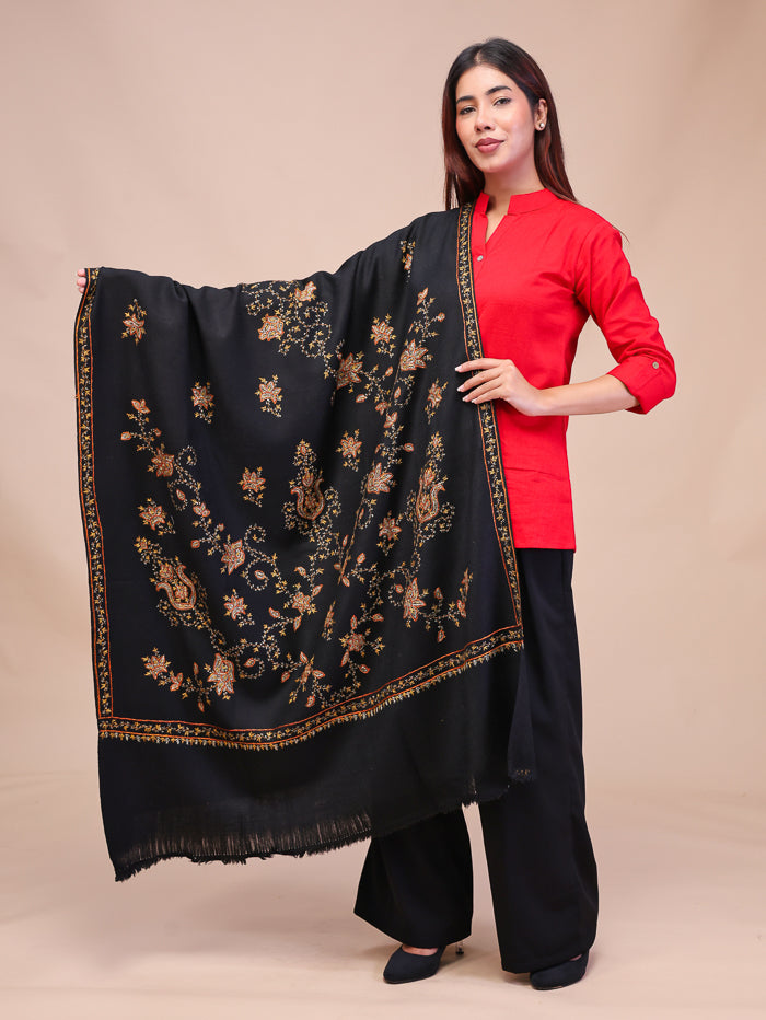 Women's Hand Embroidered Pure Wool Shawl