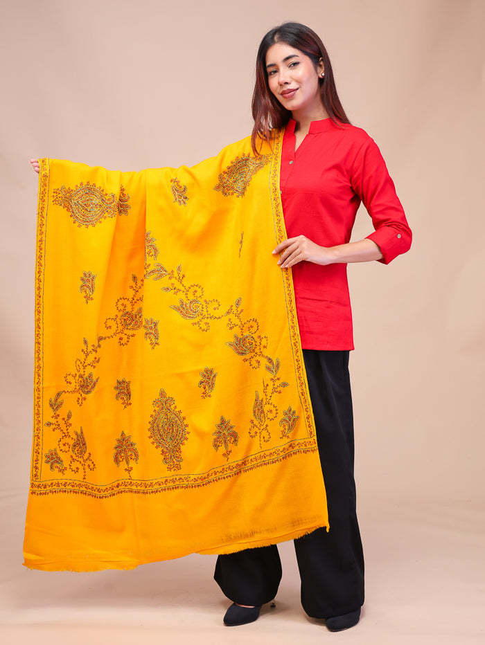 Women's Hand Embroidered Pure Wool Shawl