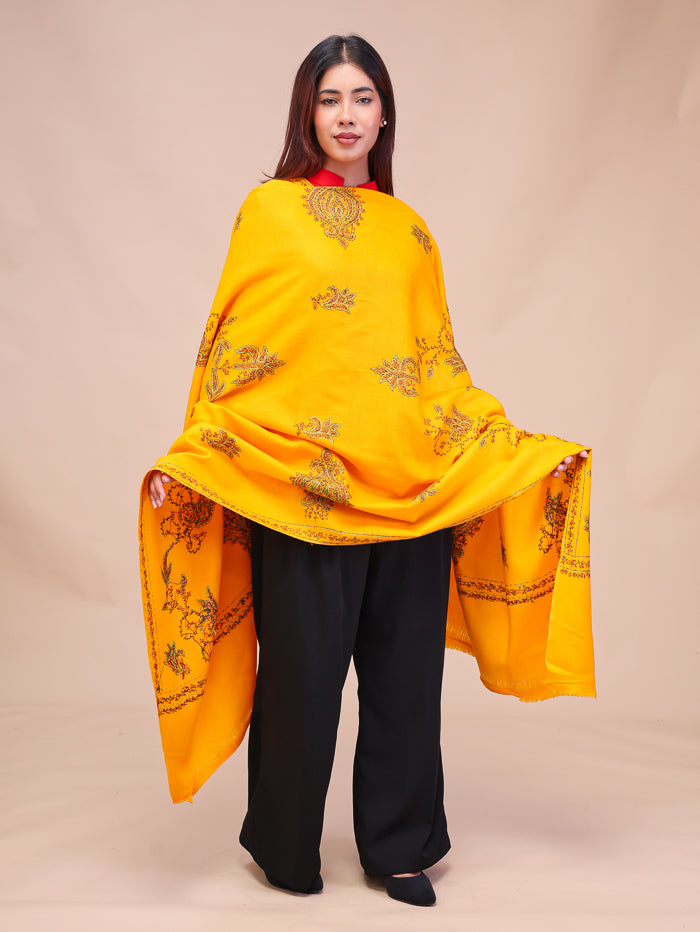 Women's Hand Embroidered Pure Wool Shawl