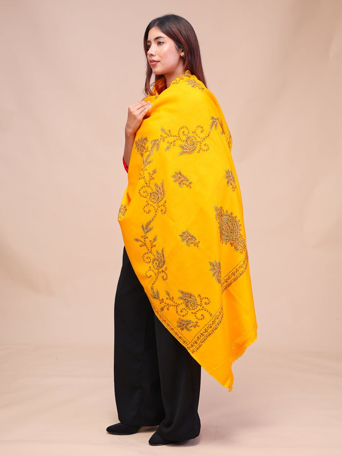Women's Hand Embroidered Pure Wool Shawl