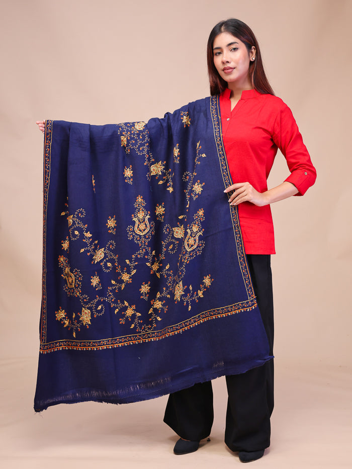 Women's Hand Embroidered Pure Wool Shawl