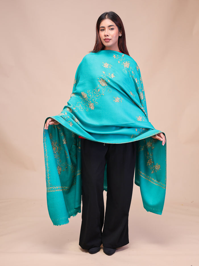 Women's Hand Embroidered Pure Wool Shawl