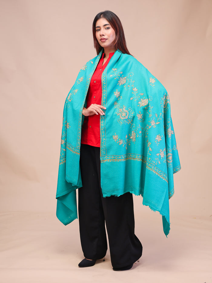 Women's Hand Embroidered Pure Wool Shawl