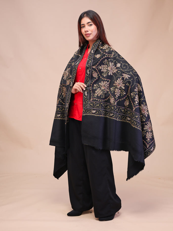 Women's Hand Embroidered Pure Wool Shawl
