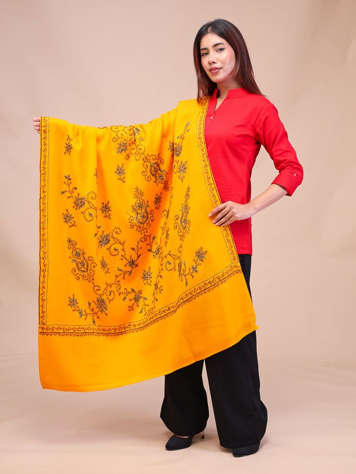 Women's Hand Embroidered Pure Wool Shawl