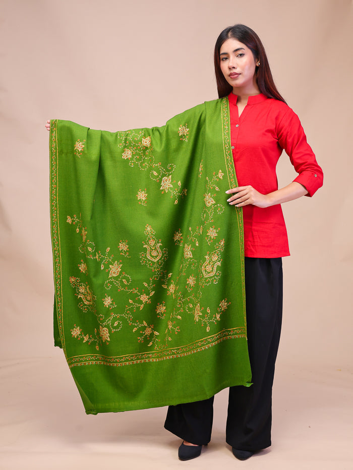 Women's Hand Embroidered Pure Wool Shawl