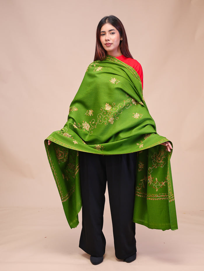 Women's Hand Embroidered Pure Wool Shawl
