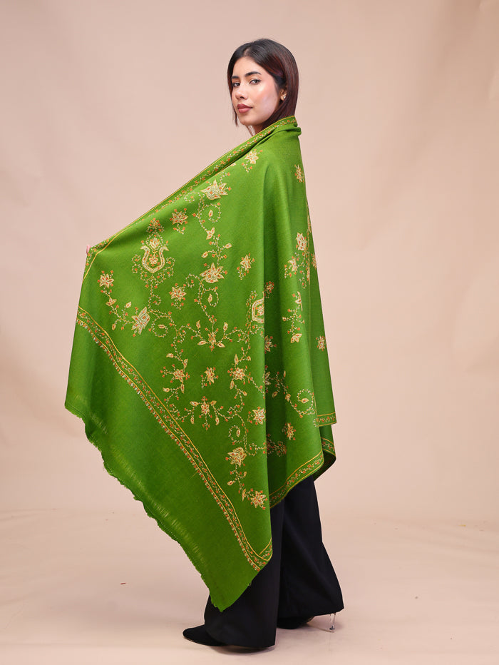 Women's Hand Embroidered Pure Wool Shawl