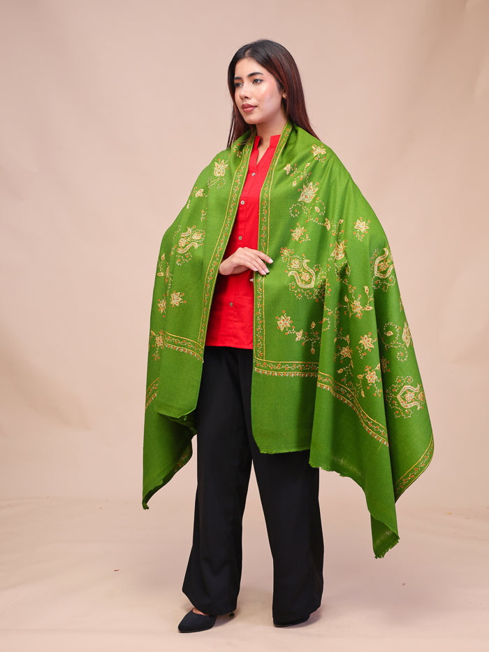 Women's Hand Embroidered Pure Wool Shawl
