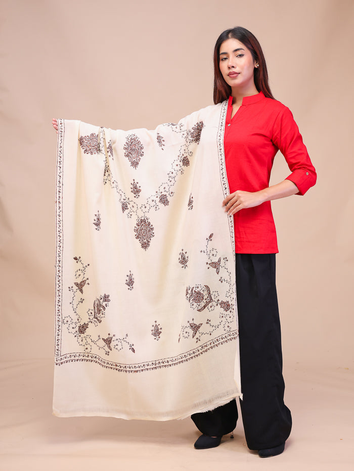 Women's Hand Embroidered Pure Wool Shawl