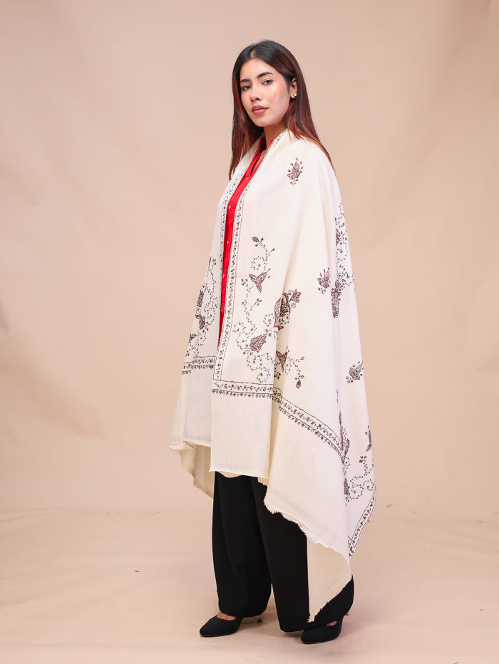 Women's Hand Embroidered Pure Wool Shawl