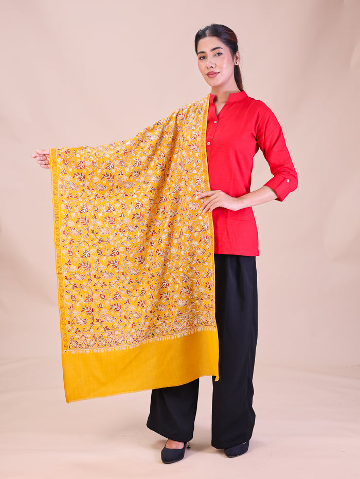 Women's Aari Embroidered Wool Stole