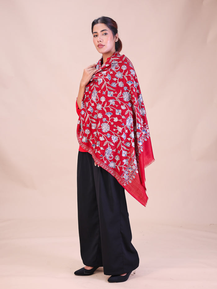 Women's Aari Embroidered Wool Stole