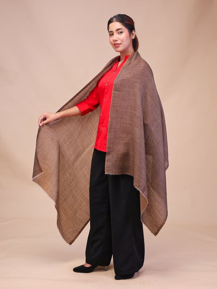 Women's Reversible Pure Wool Stole With Zari Work
