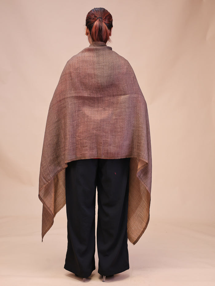 Women's Reversible Pure Wool Stole With Zari Work