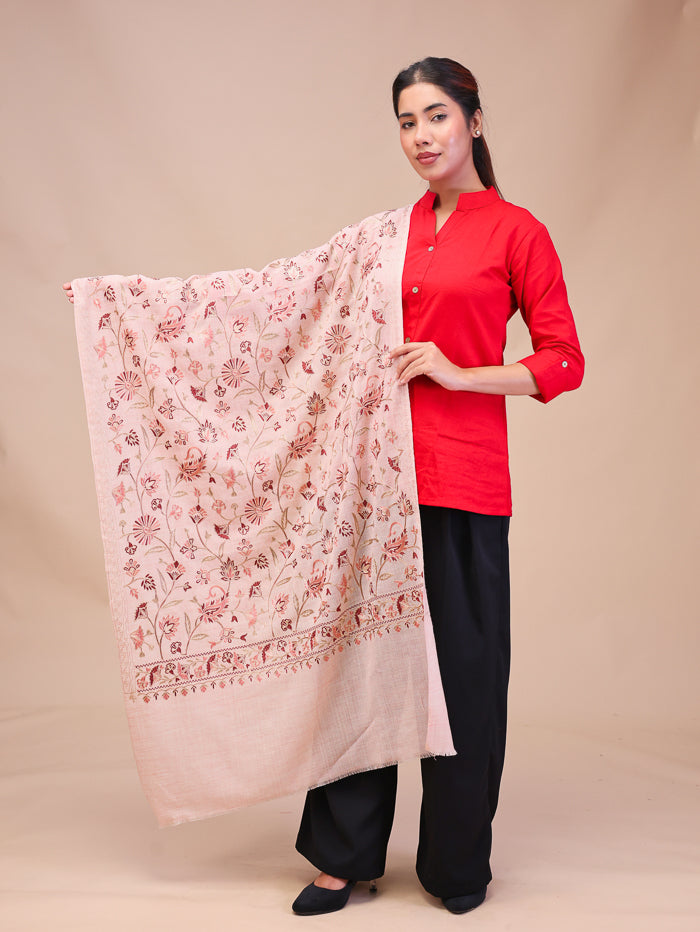 Women's Aari Embroidered Wool Stole