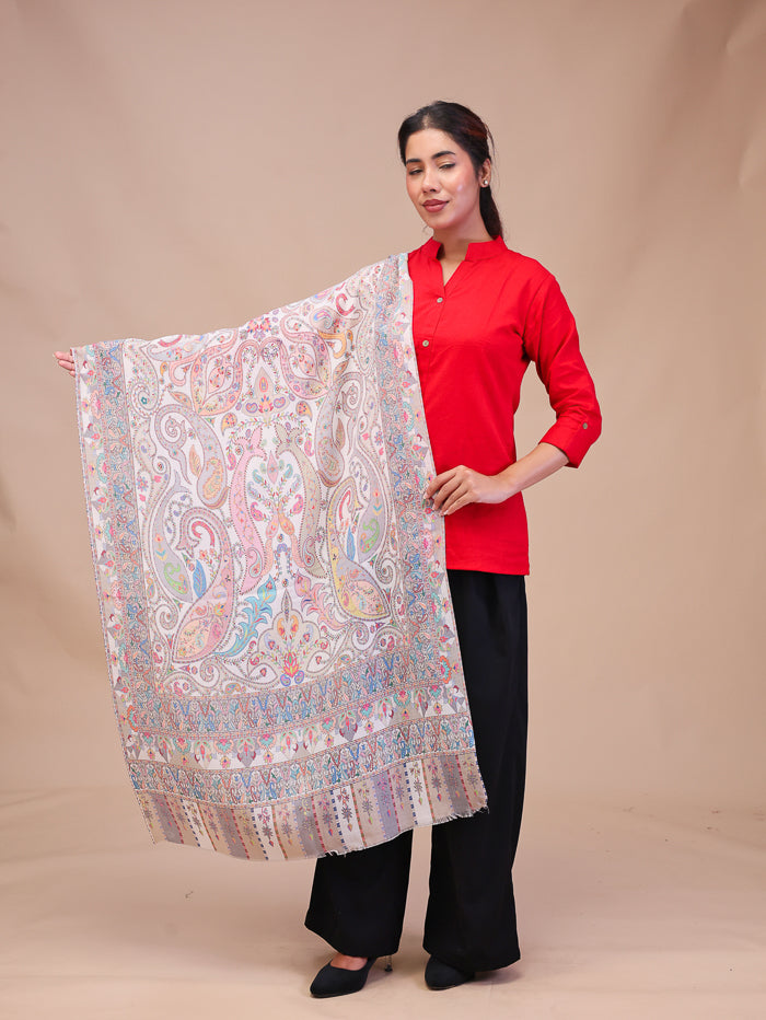 Women's Printed Woven Design Wool Stole