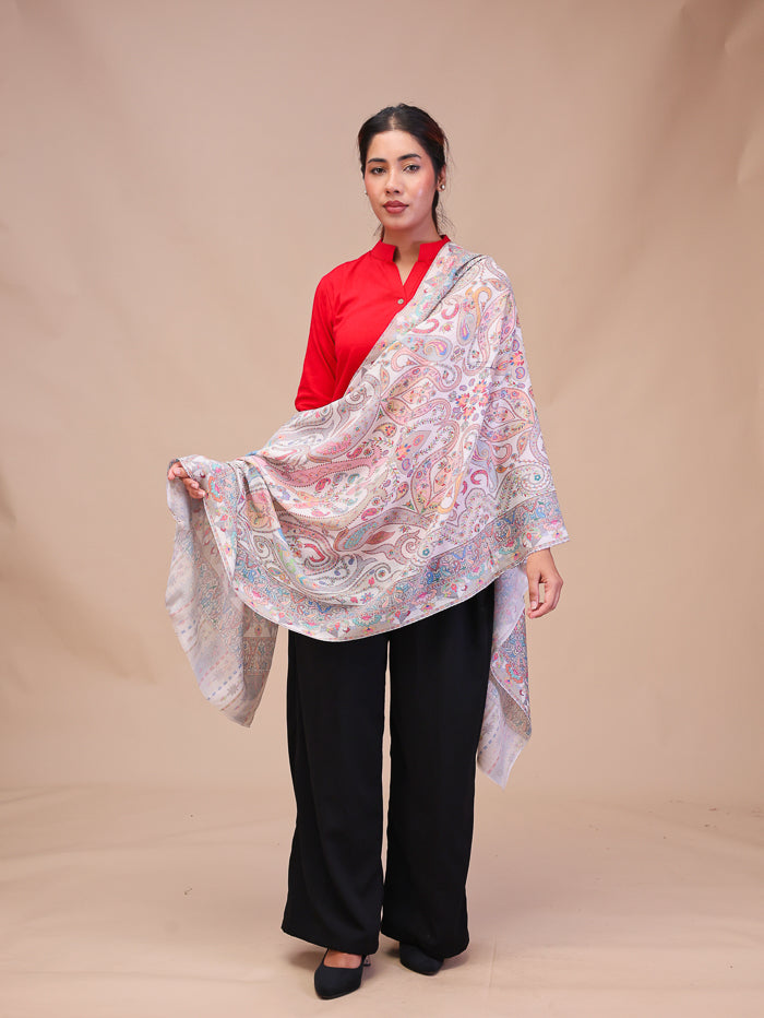 Women's Printed Woven Design Wool Stole