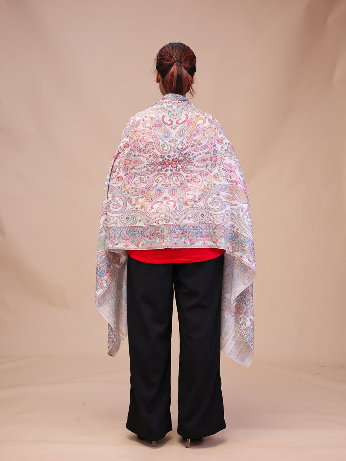 Women's Printed Woven Design Wool Stole