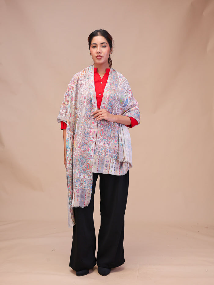Women's Printed Woven Design Wool Stole