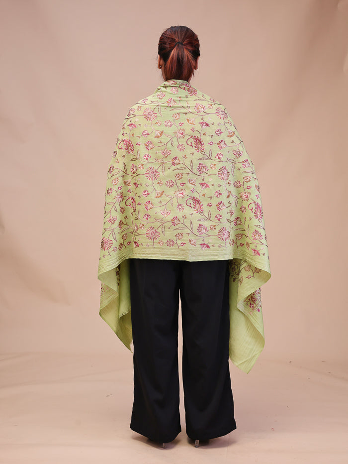Women's Aari Embroidered Wool Stole