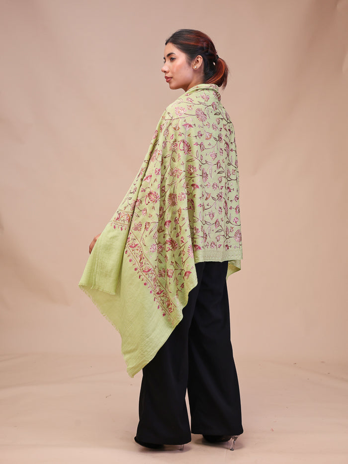 Women's Aari Embroidered Wool Stole