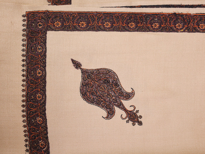 Men's Kashmiri Embroidered Wool Shawl