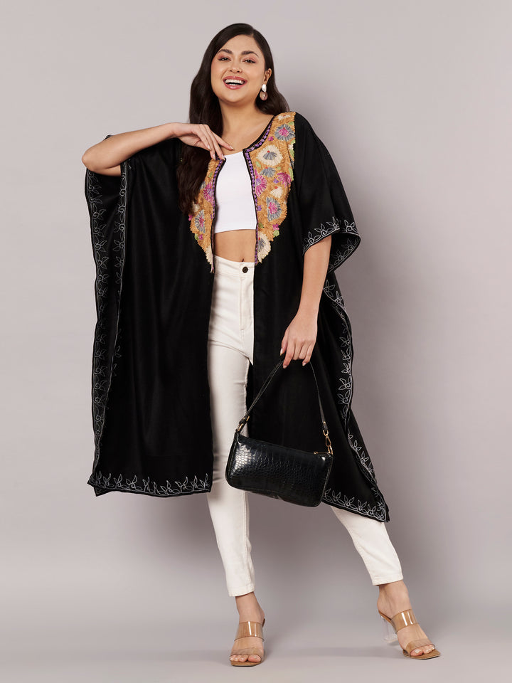 Women's Aari Work Yoke Design Kashmiri Embroidered Kaftan(Pheran)