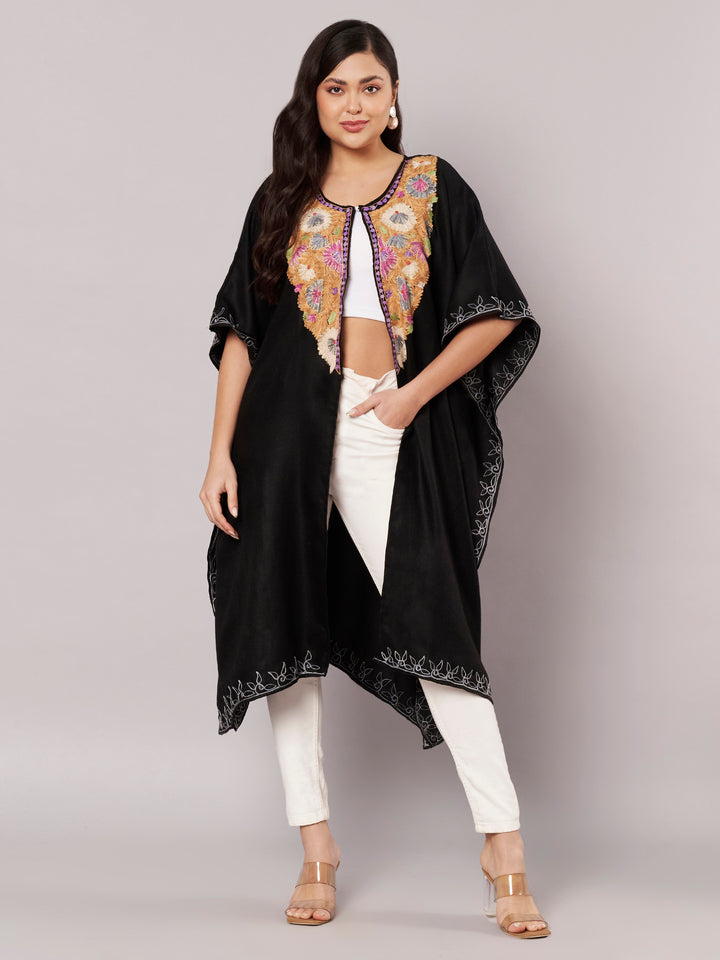 Women's Aari Work Yoke Design Kashmiri Embroidered Kaftan(Pheran)