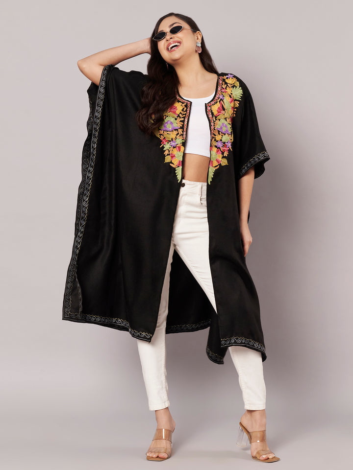 Women's Aari Work Yoke Design Kashmiri Embroidered Kaftan(Pheran)