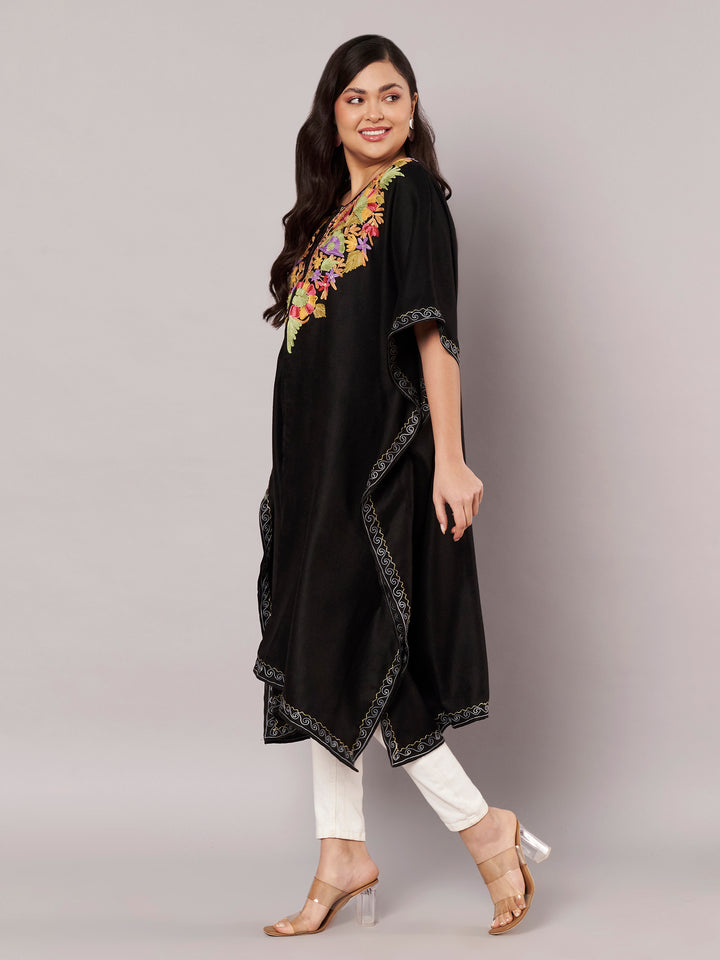 Women's Aari Work Yoke Design Kashmiri Embroidered Kaftan(Pheran)