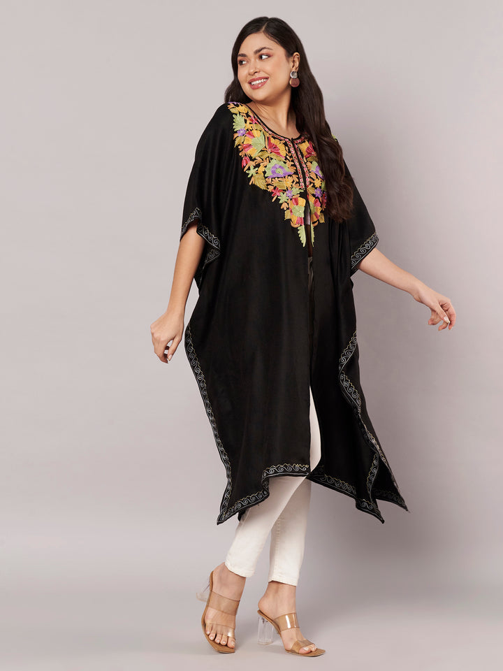 Women's Aari Work Yoke Design Kashmiri Embroidered Kaftan(Pheran)