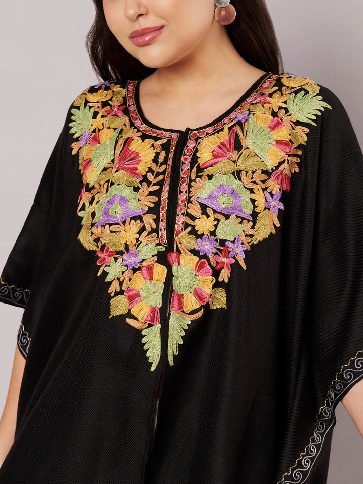 Women's Aari Work Yoke Design Kashmiri Embroidered Kaftan(Pheran)
