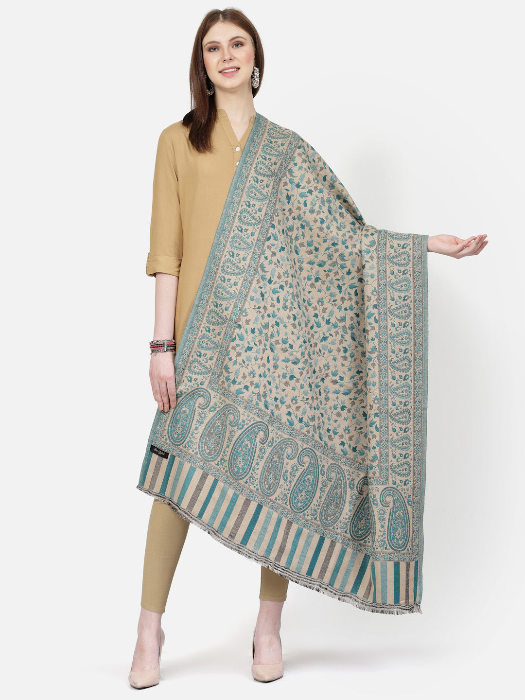 Women's Paisley Jamawar Acrylic Wool Shawl