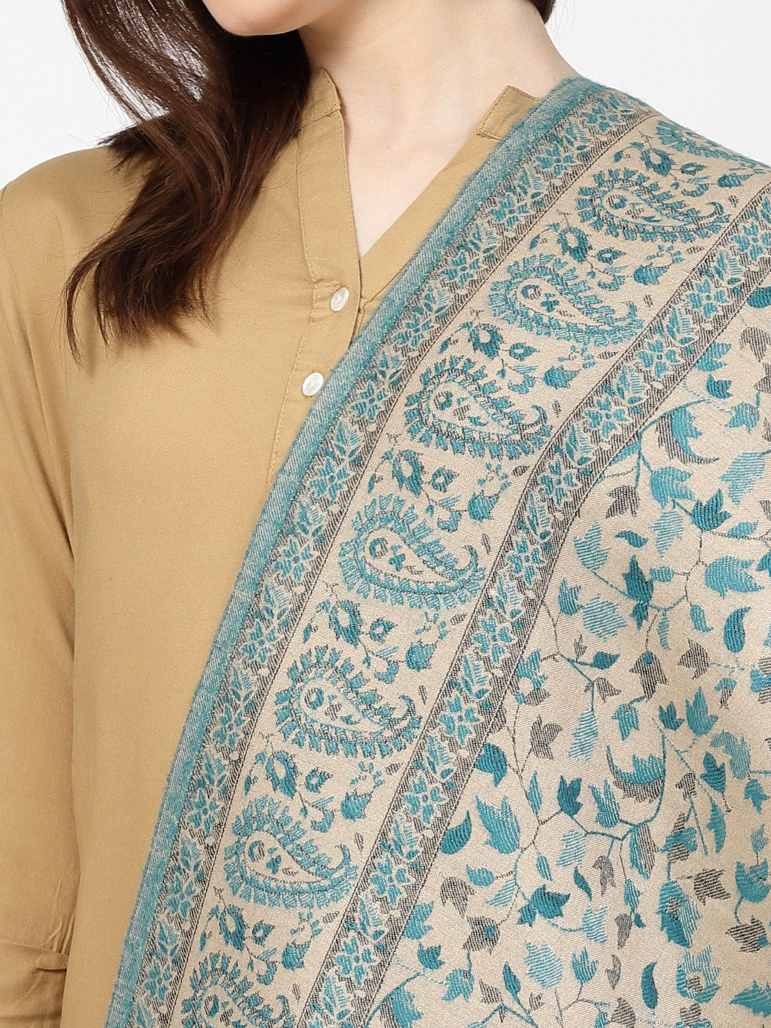 Women's Paisley Jamawar Acrylic Wool Shawl
