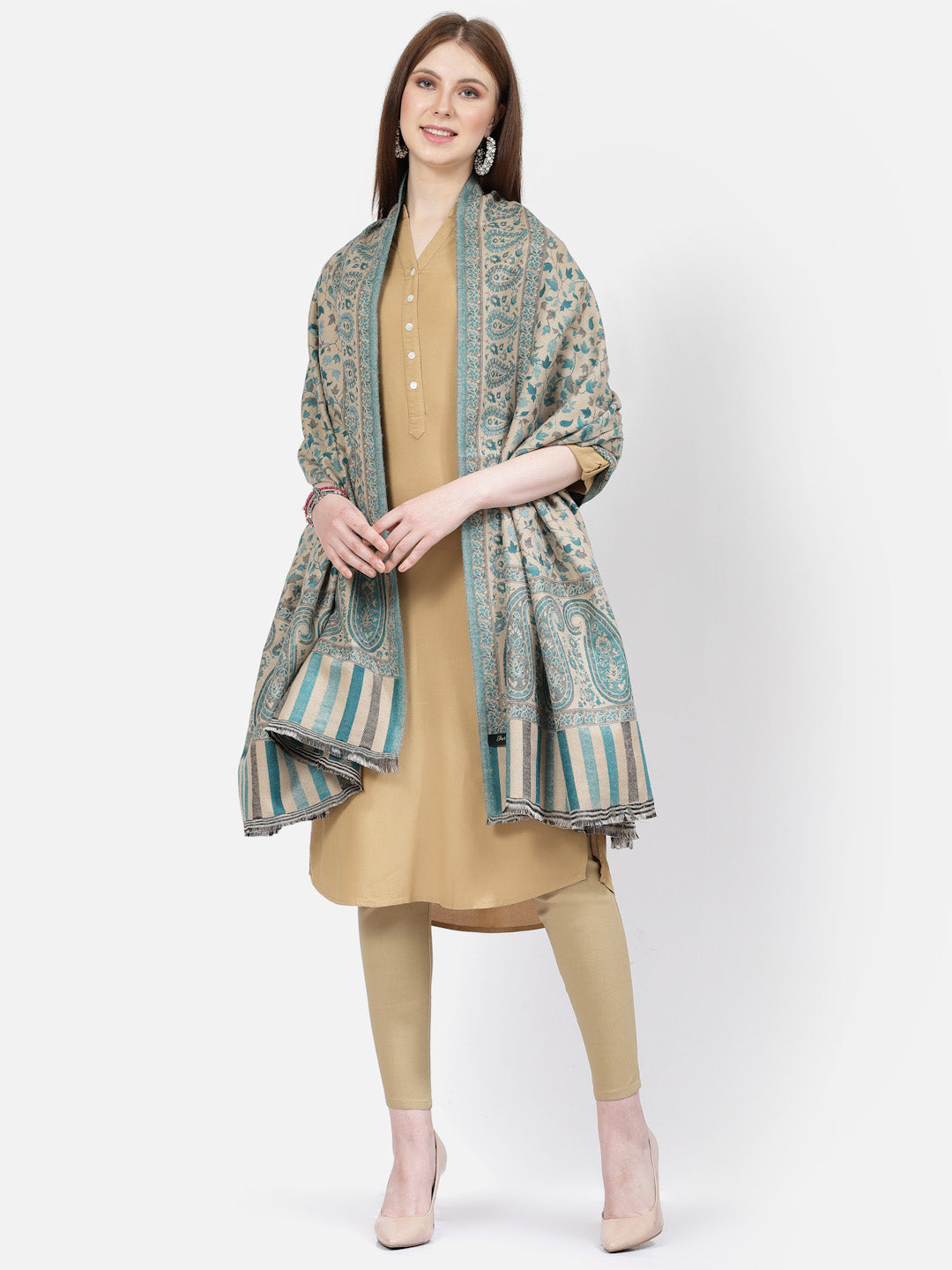 Women's Paisley Jamawar Acrylic Wool Shawl