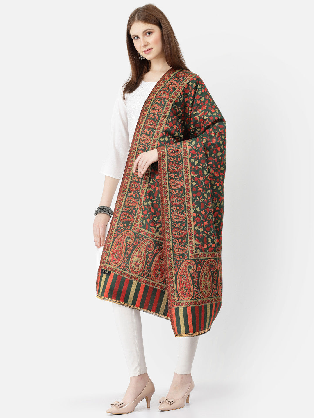 Women's Paisley Jamawar Acrylic Wool Shawl
