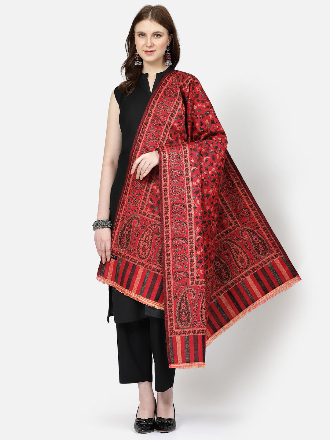 Women's Paisley Jamawar Acrylic Wool Shawl