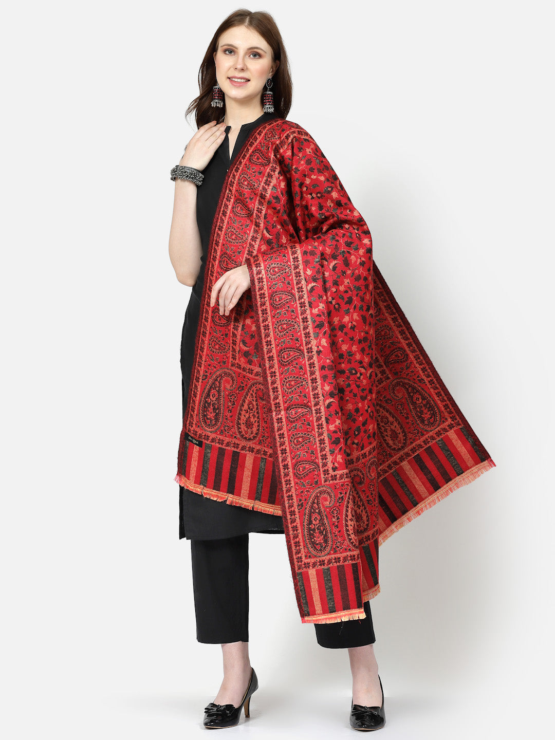 Women's Paisley Jamawar Acrylic Wool Shawl