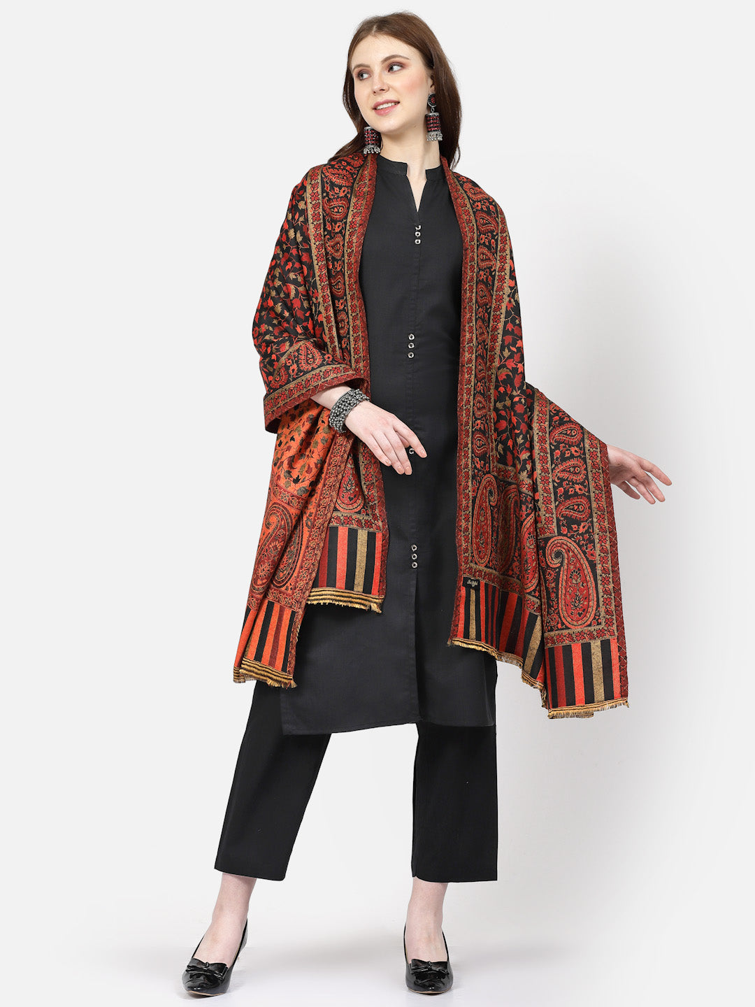 Women's Paisley Jamawar Acrylic Wool Shawl