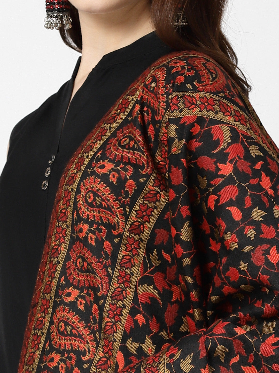 Women's Paisley Jamawar Acrylic Wool Shawl